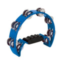 MANO TMP11BL Tambourine Half Moon, Double Row Jingles Blue