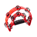 MANO TMP11RD Tambourine Half Moon, Double Row Jingles Red