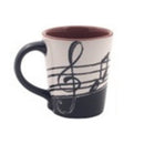 Latte Mug G Clef Small Music Notes