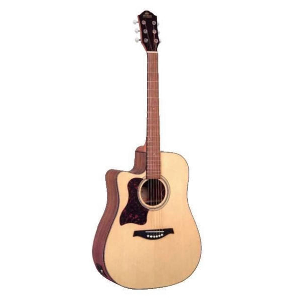 Gilman GD10CELH Left-Handed Dreadnought Acoustic Guitar with Pickup in Natural Satin