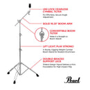 Pearl BC-830 Cymbal Boom Stand