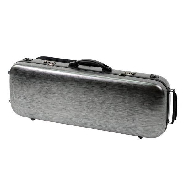 Oblong Viola Case-HQ Polycarbonate-Matte Silver & Black