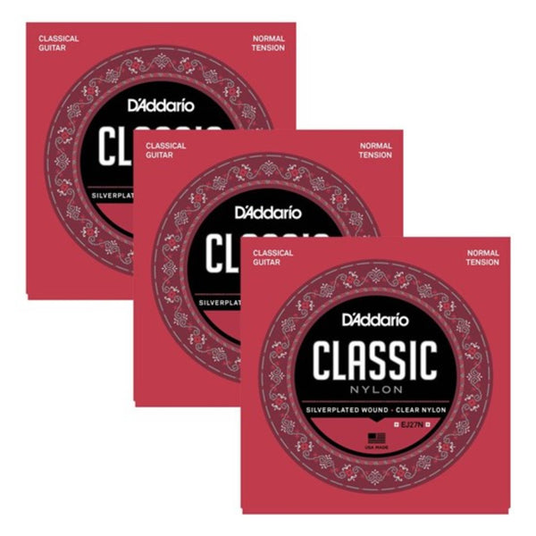 D'Addario EJ27N-3D Classical Guitar Strings 3-PACK