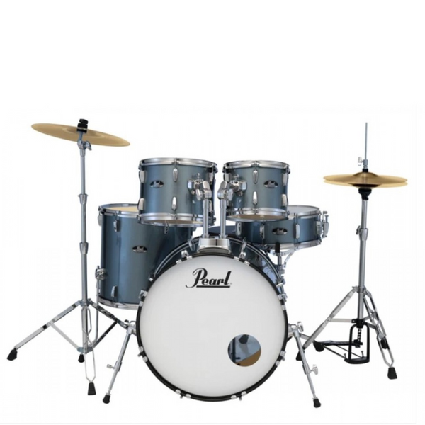 Pearl RS525C 22 Inch 5-Pc Fusion Plus Drum Kit Hardware & Cymbals - Charcoal Metallic