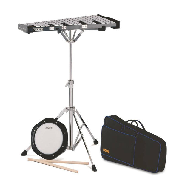 Majestic MK32P Percussion Kit (Glockenspiel, Practice Pad) w/ Backpack Case (AK32P)