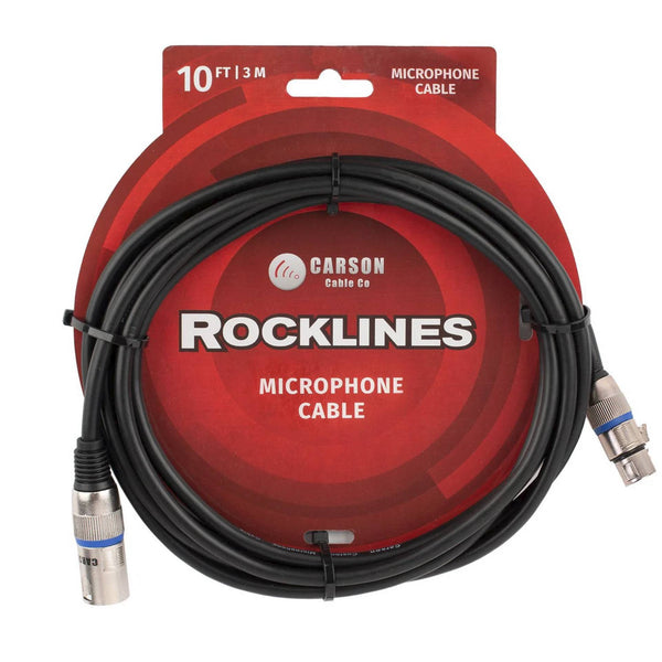 Carson Rocklines Microphone Cable, XLR - XLR 10 Foot