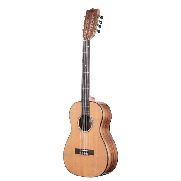 Kala Cedar Top 8-String Baritone Ukulele - Midnight Black