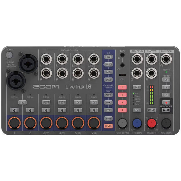 Zoom LiveTrak L-6 Portable 6 Channel Digital Mixer and Multitrack Recorder