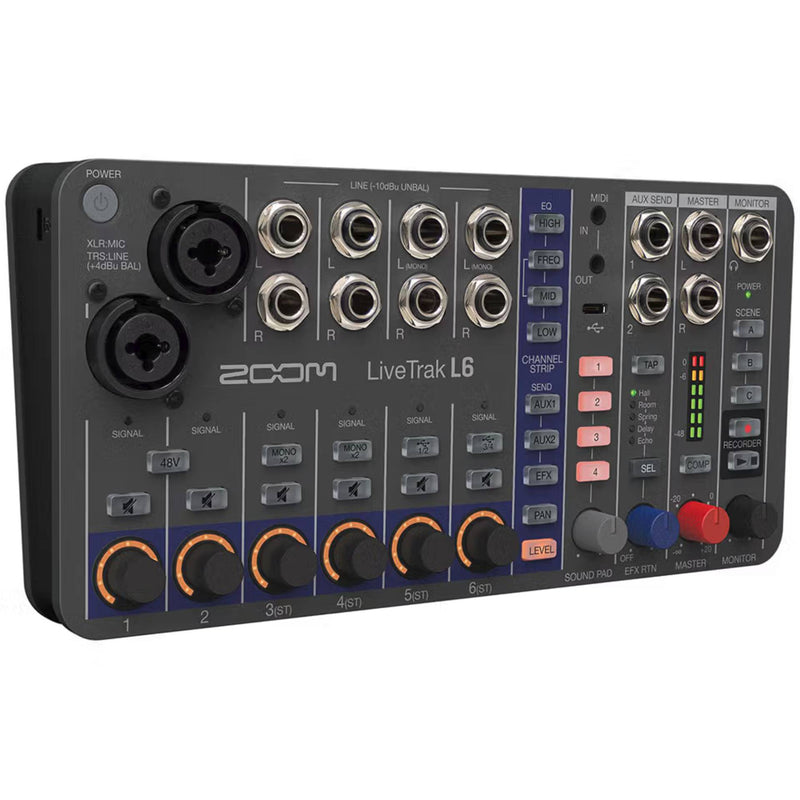 Zoom LiveTrak L-6 Portable 6 Channel Digital Mixer and Multitrack Recorder