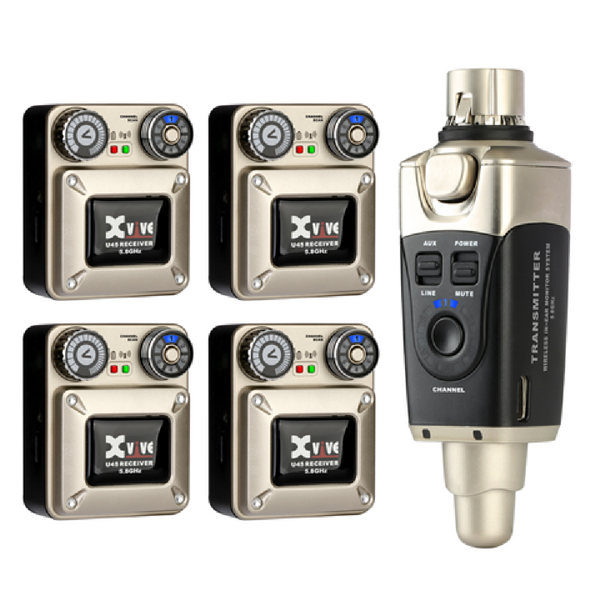 XVIVE U45R4 IN EAR MONITOR SYSTEM 5.8GHZ 4 RECEIVER