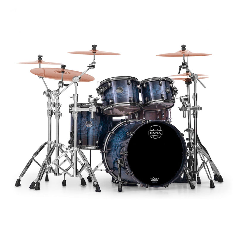 Mapex Saturn V Exotic 4pc Drum Kit - Shell Pack - Teal Blue Fade