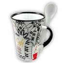 Cappuccino Mug With Spoon Piano White