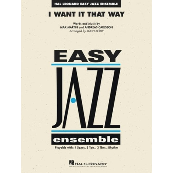 I Want It That Way - Jazz Ensemble Grade 1.5