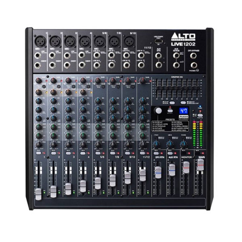 Alto Live 1202 Professional 12-Channel 2-Bus Mixer w/ USB & Effects