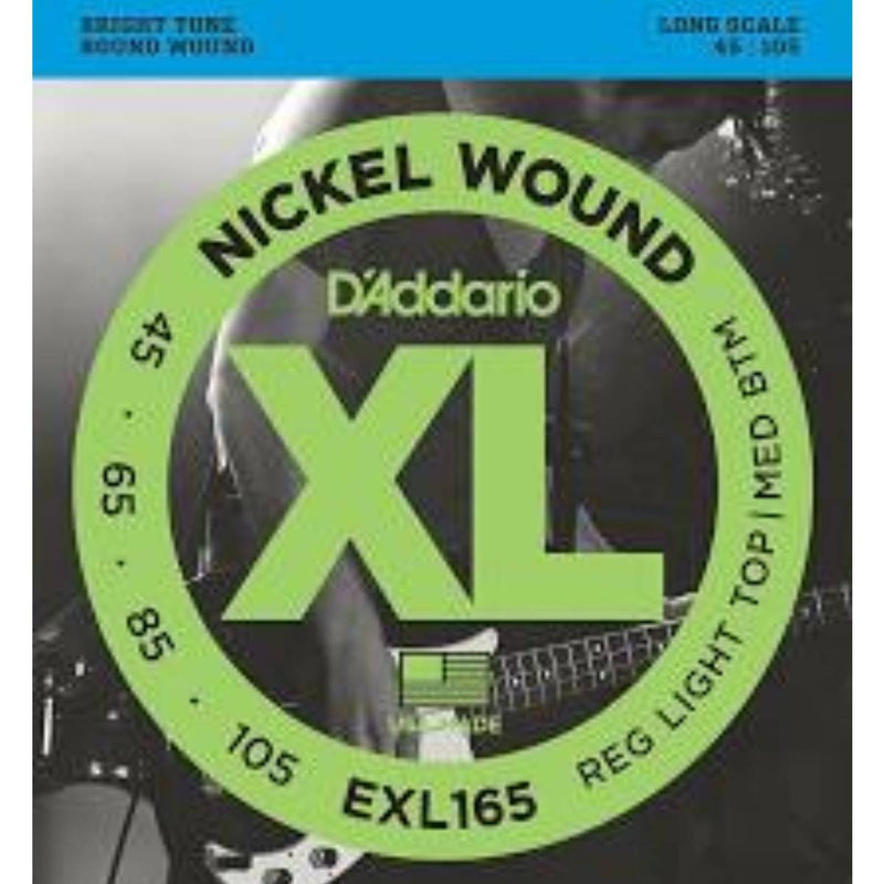 D'Addario EXL165 Nickel Wound Bass Guitar Strings - Custom Light Long Scale (45-105)