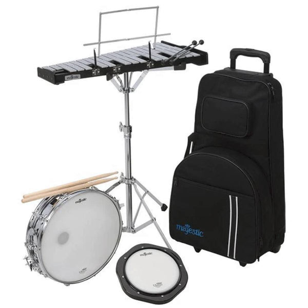 Majestic Percussion Kit (Glockenspiel, Snare Drum, Practice Pad) w/ Backpack Case