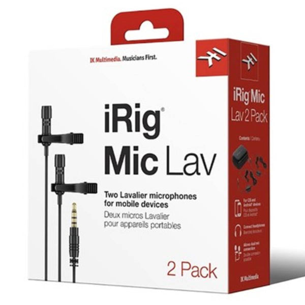 IK Multimedia iRig Mic Lav Lavalier Mic w/ Built-In Monitoring (2-Pack)