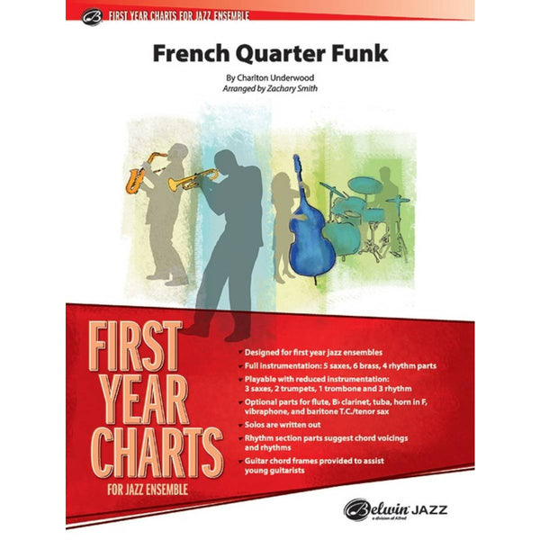 French Quarter Funk - First Year Charts for Jazz Ensemble Grade 1 (Easy)