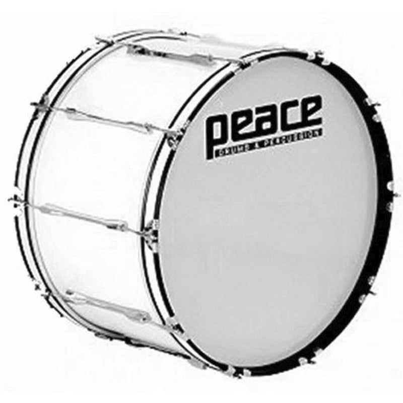 Peace 10-Lug Marching Bass Drum in White (26 x 10")