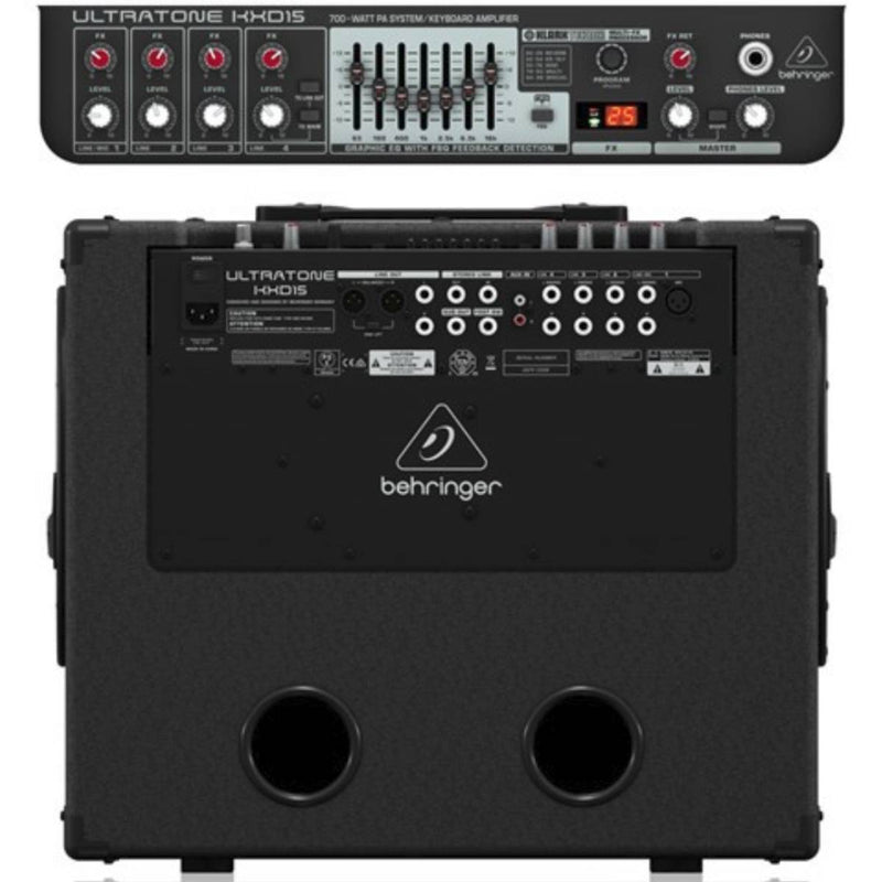 Behringer Ultratone KXD15 600W 4-Ch Keyboard Amp w/ Klark Teknik Multi-FX Processor