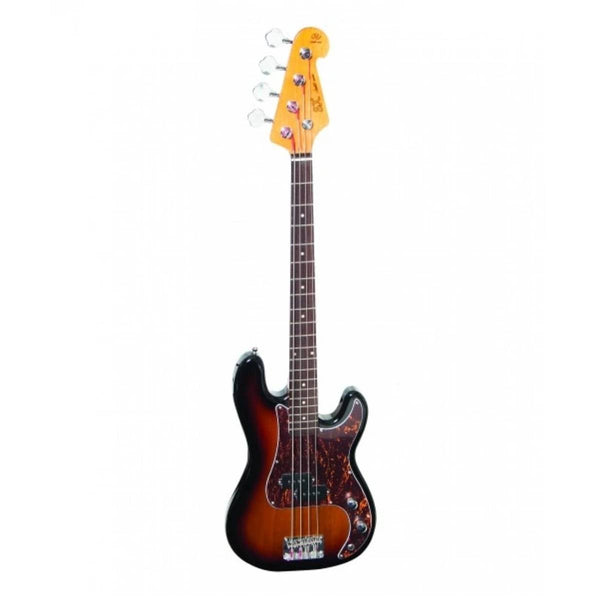 SX 3/4 Size Bass Guitar with Bag in Tobacco Sunburst