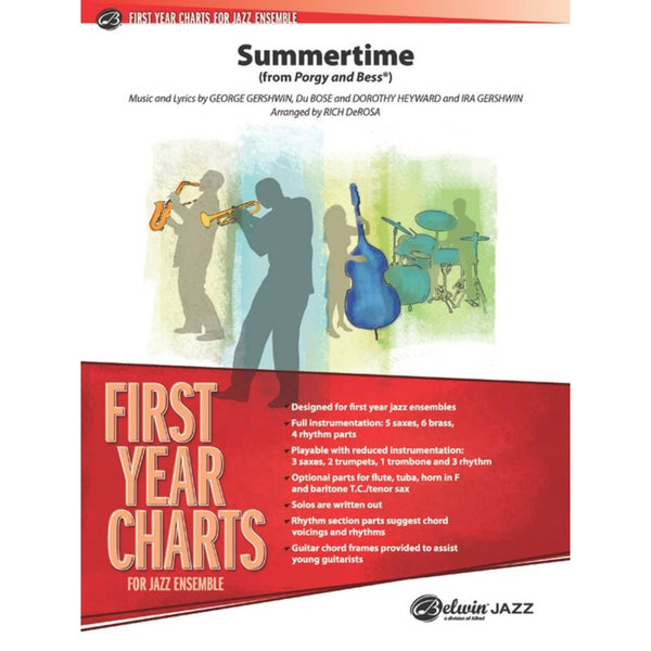 Summertime - First Year Charts for Jazz Ensemble Grade 1 (Easy)