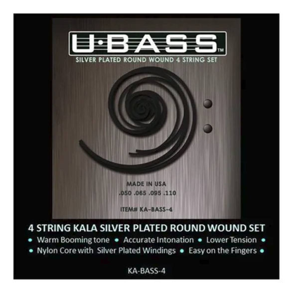 Kala UBASS Round Metal Wound 4-String Ukulele Set