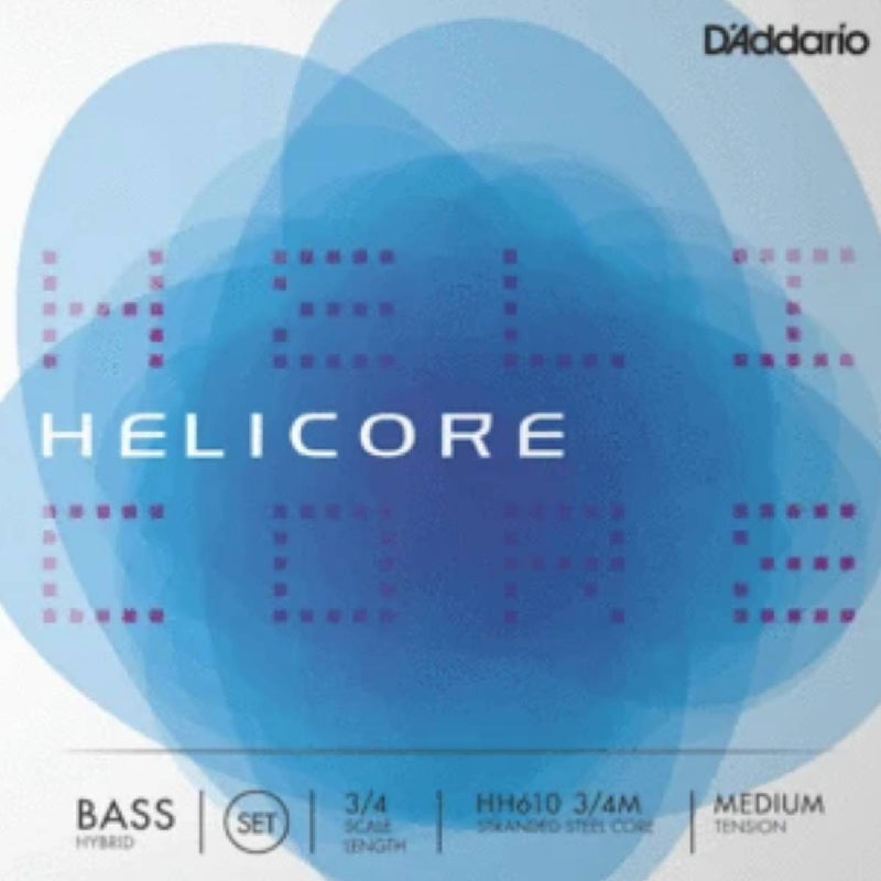 D’Addario Helicore Hybrid Double Bass String Set, 3/4 Scale, Medium Tension