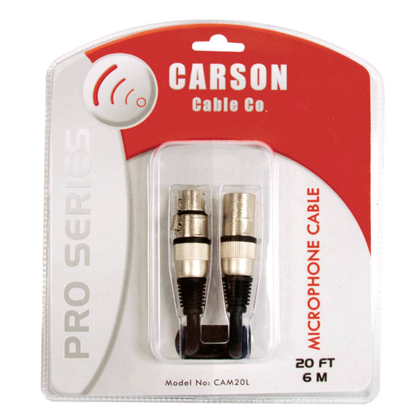 Carson Pro CAM20L  Microphone Cable 20" XLR-XLR
