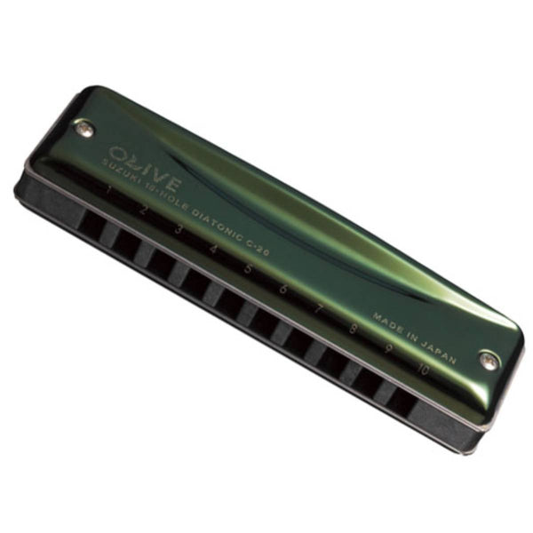 Suzuki Olive Harmonica -10 hole diatonic All Keys